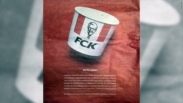 KFC: geniales lecciones de marketing en medio de la crisis